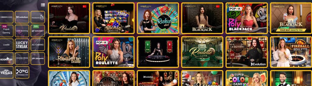 Misbahis Casino ve Canlı Casino Bölümleri
